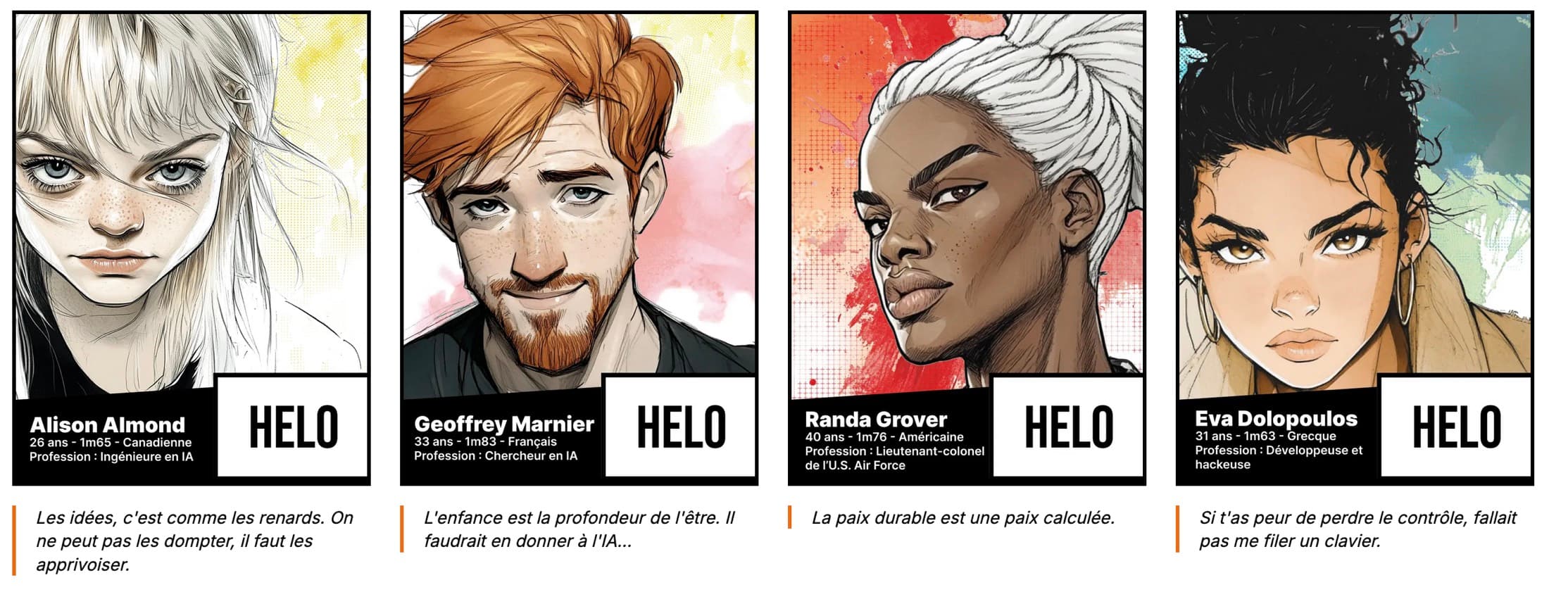 Les personnages de HELO