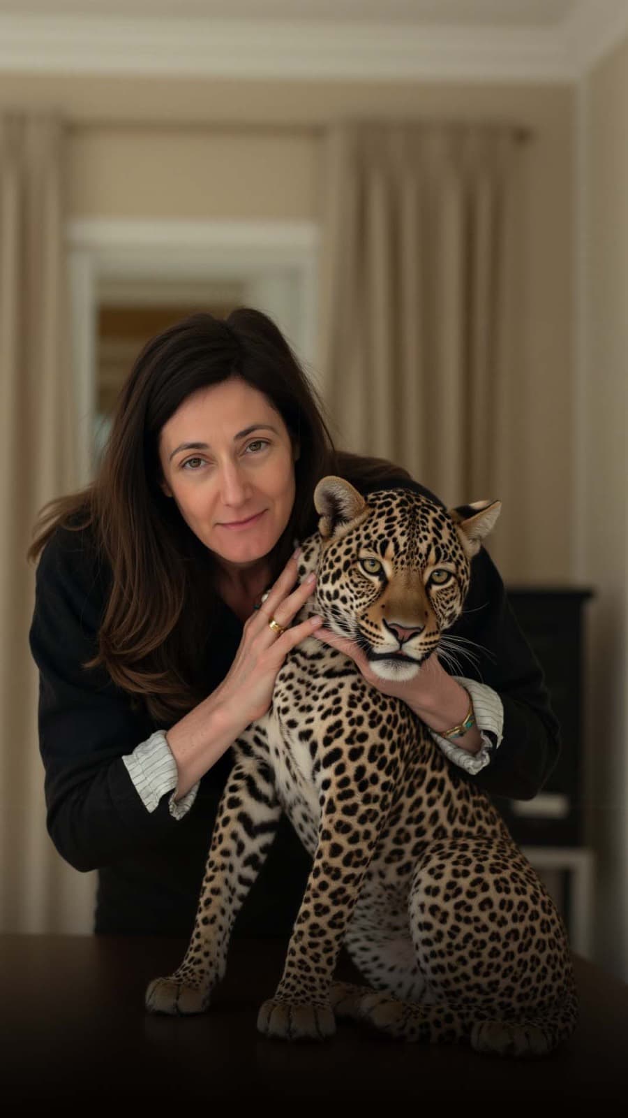Nathalie Dupuy et son léopard